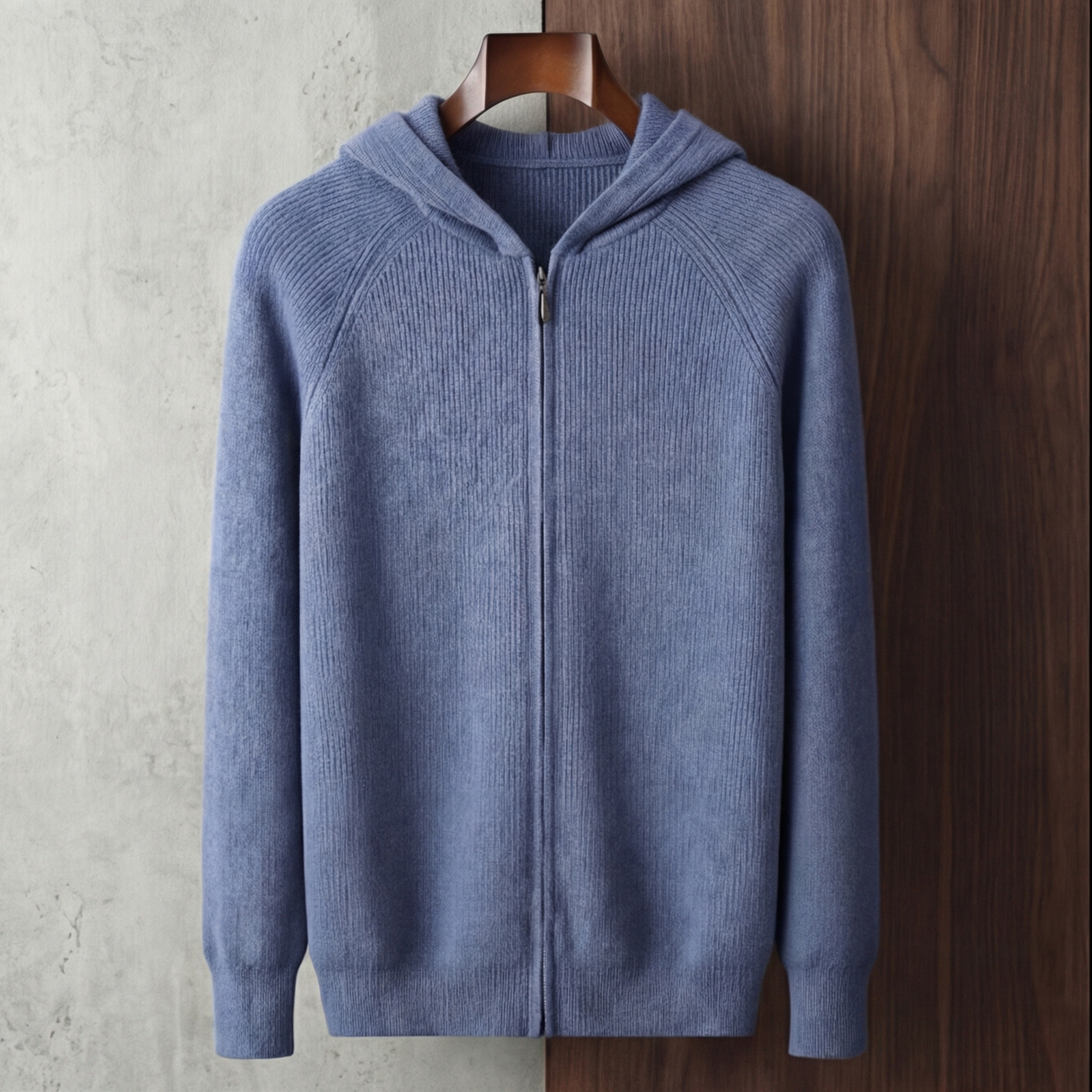 Men's Wool Zip Up Hoodie