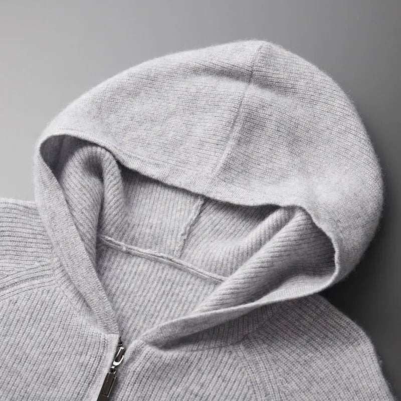 Sudadera de lana con cremallera para hombre