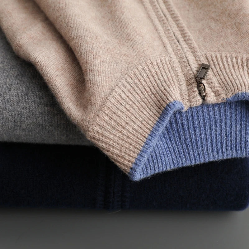 Maglione con zip per comfort elegante da uomo