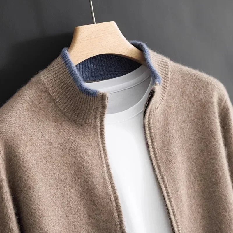 Maglione con zip per comfort elegante da uomo