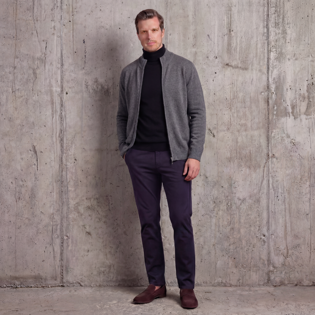 Maglione con zip per comfort elegante da uomo