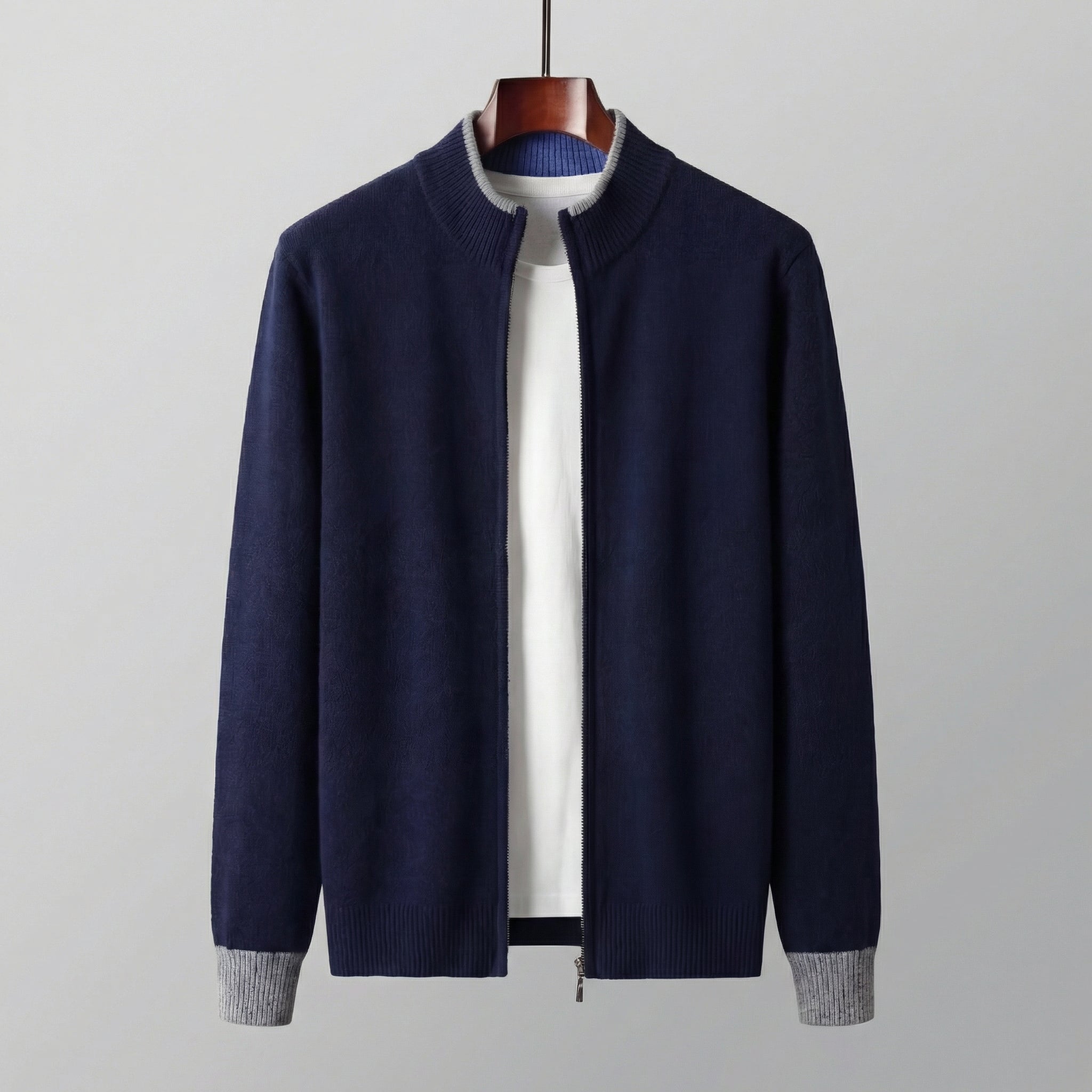 Maglione con zip per comfort elegante da uomo