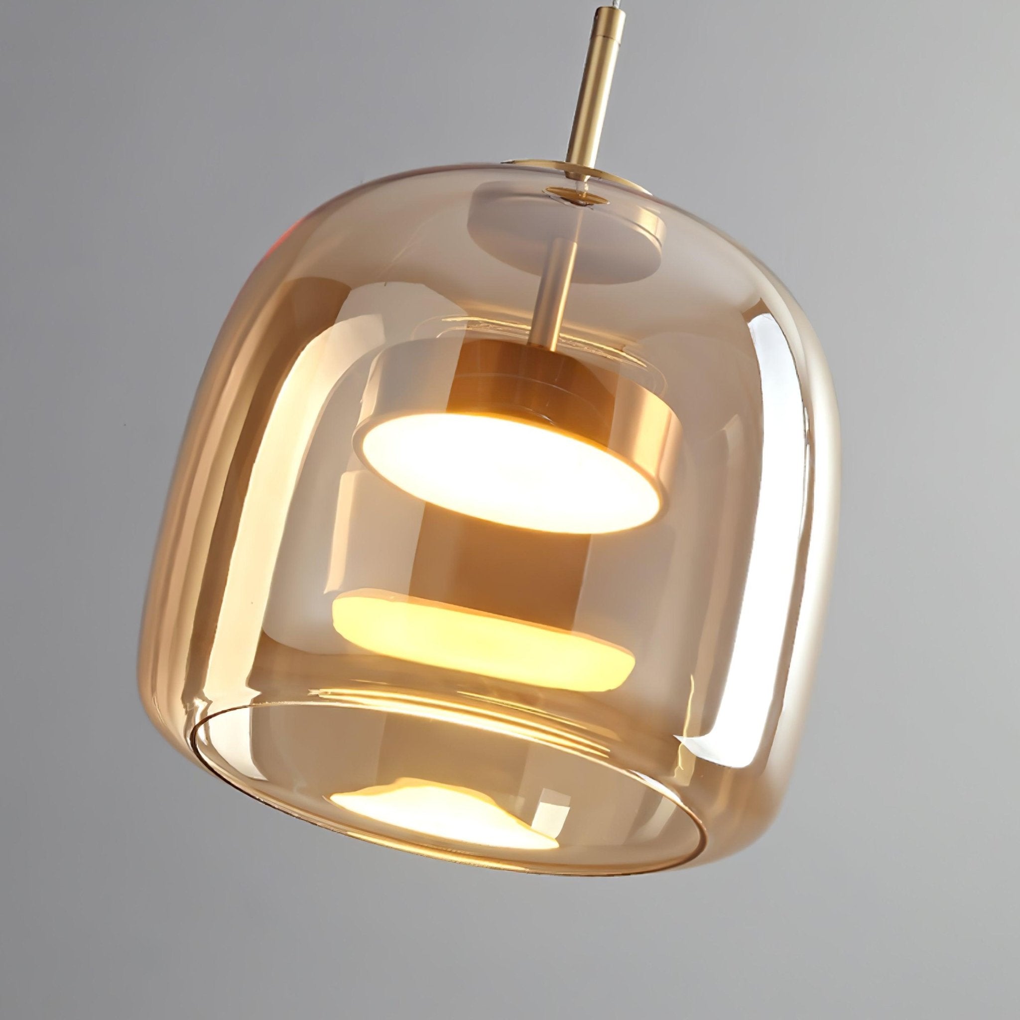 Moderne LED-Hängeleuchte mit Rauchglas-Kuppel, 1-flammig