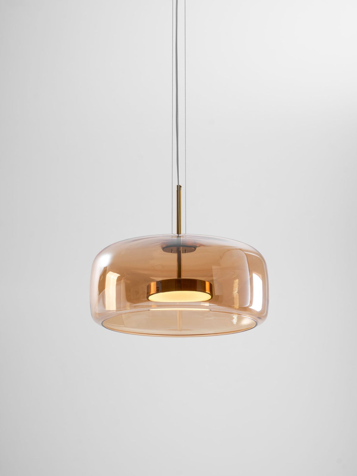 Lámpara colgante LED moderna con cúpula de vidrio ahumado 1 luz