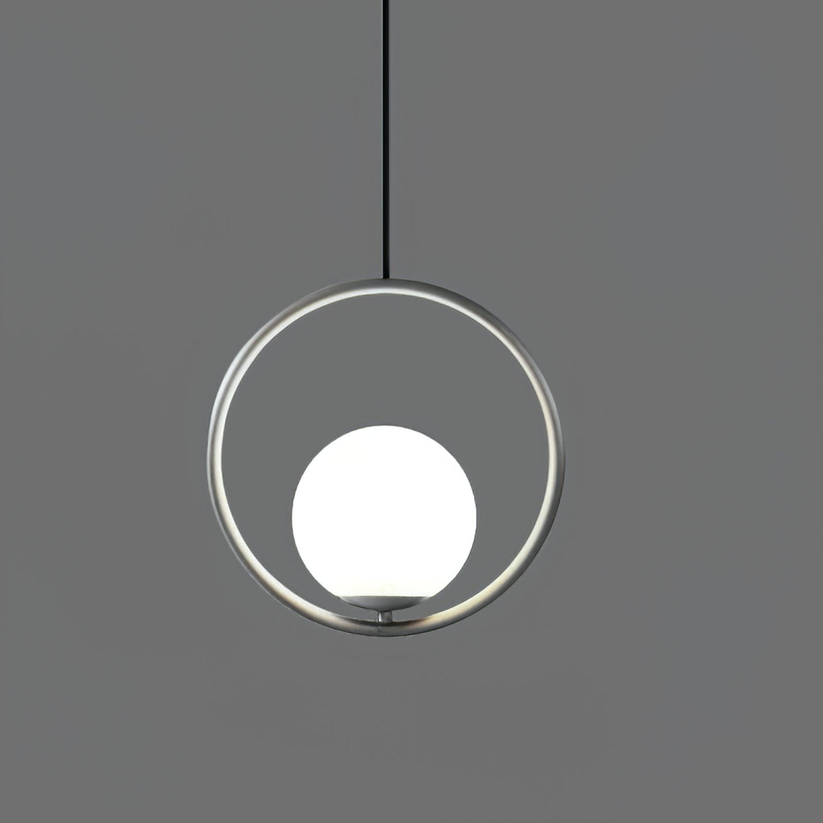 Moderner Messing-Ring-Globus-Glas-Pendelleuchte 1-Flammig