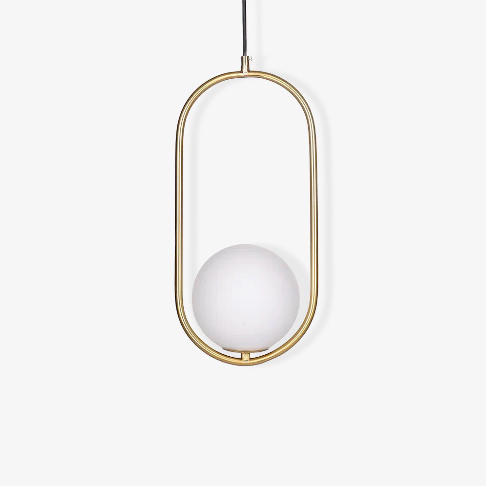 Moderner Messing-Ring-Globus-Glas-Pendelleuchte 1-Flammig