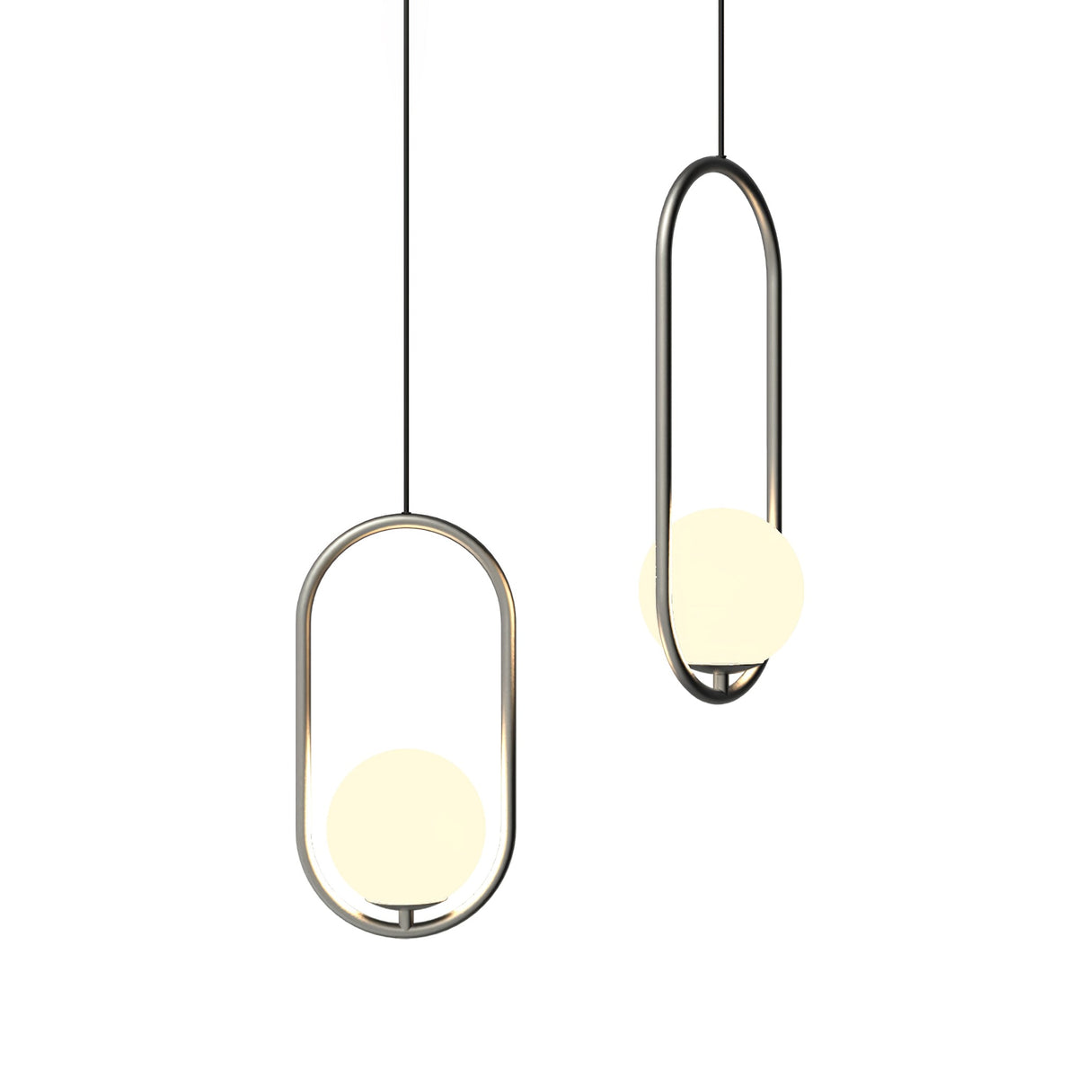 Moderner Messing-Ring-Globus-Glas-Pendelleuchte 1-Flammig