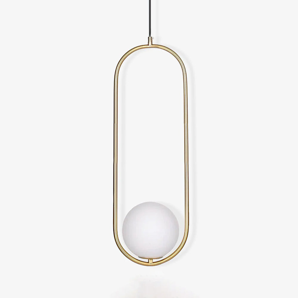 Moderner Messing-Ring-Globus-Glas-Pendelleuchte 1-Flammig