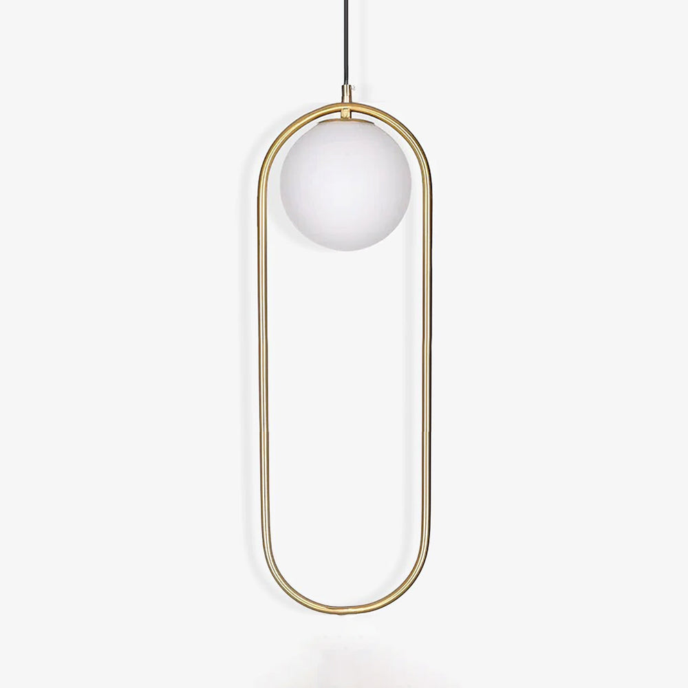 Moderner Messing-Ring-Globus-Glas-Pendelleuchte 1-Flammig