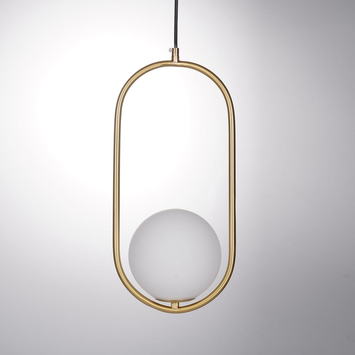 Moderner Messing-Ring-Globus-Glas-Pendelleuchte 1-Flammig