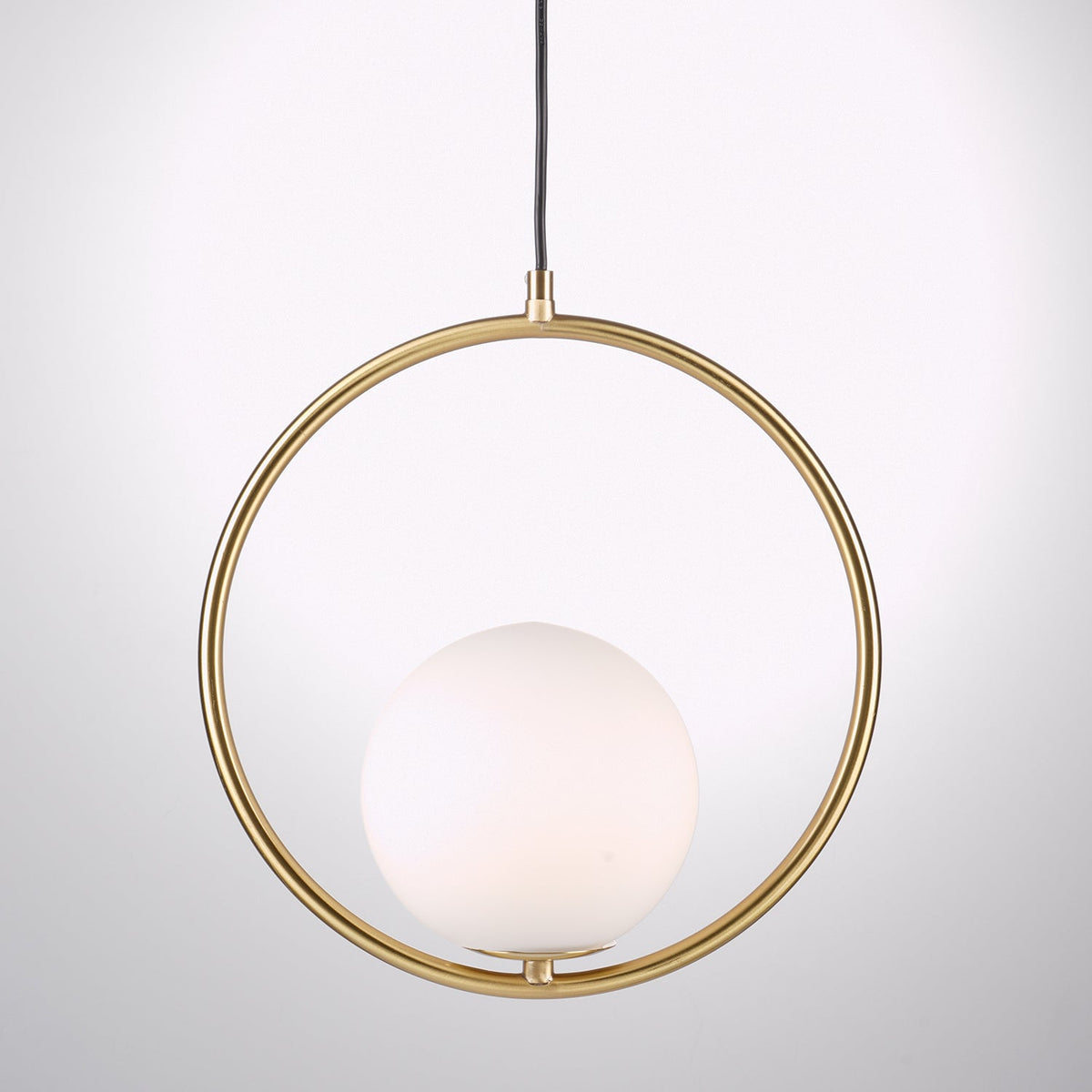 Moderner Messing-Ring-Globus-Glas-Pendelleuchte 1-Flammig