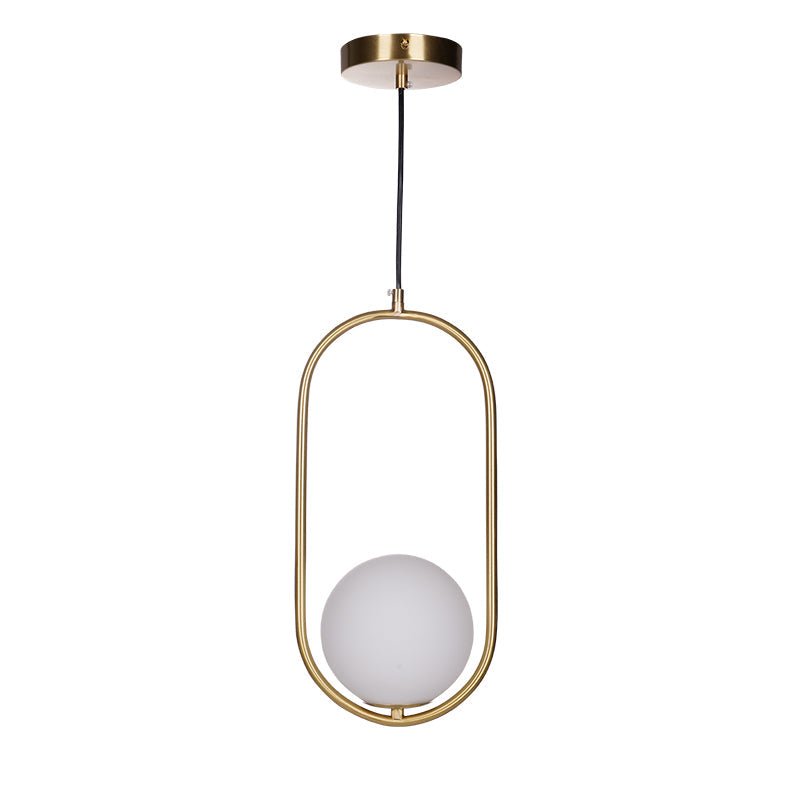 Moderner Messing-Ring-Globus-Glas-Pendelleuchte 1-Flammig