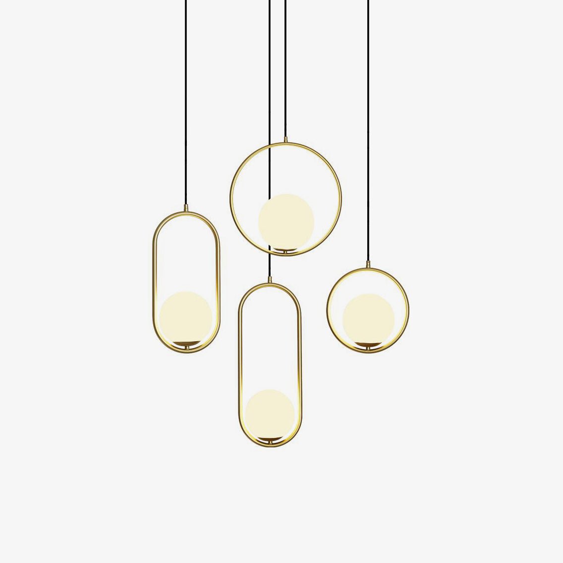 Moderner Messing-Ring-Globus-Glas-Pendelleuchte 1-Flammig