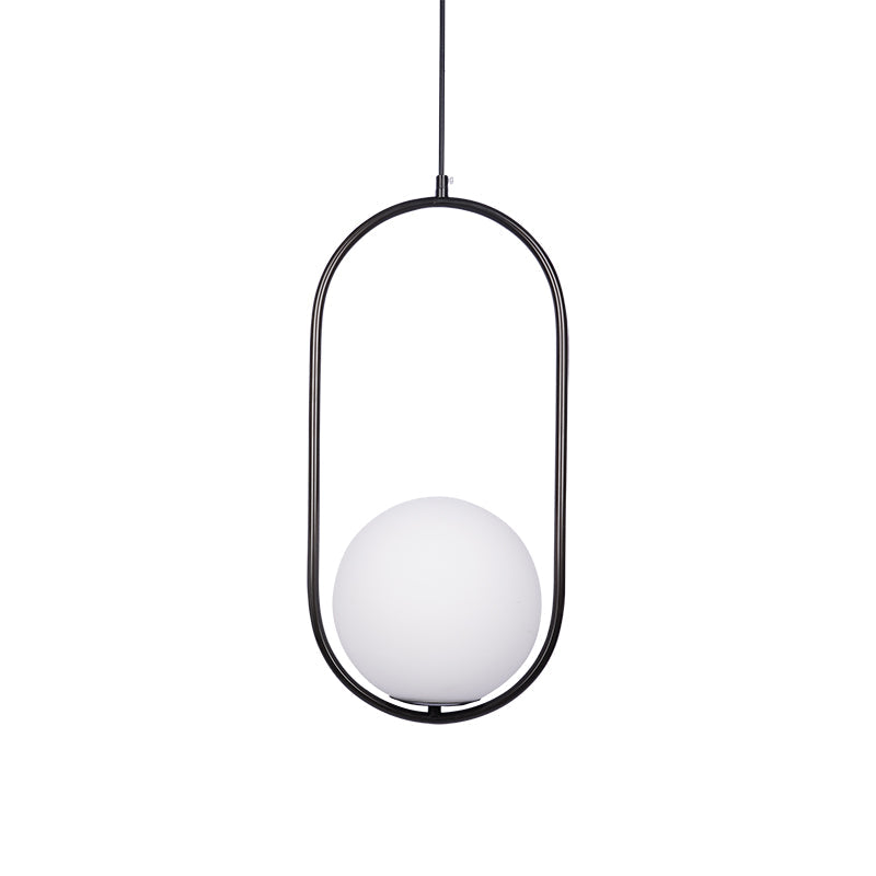 Moderner Messing-Ring-Globus-Glas-Pendelleuchte 1-Flammig
