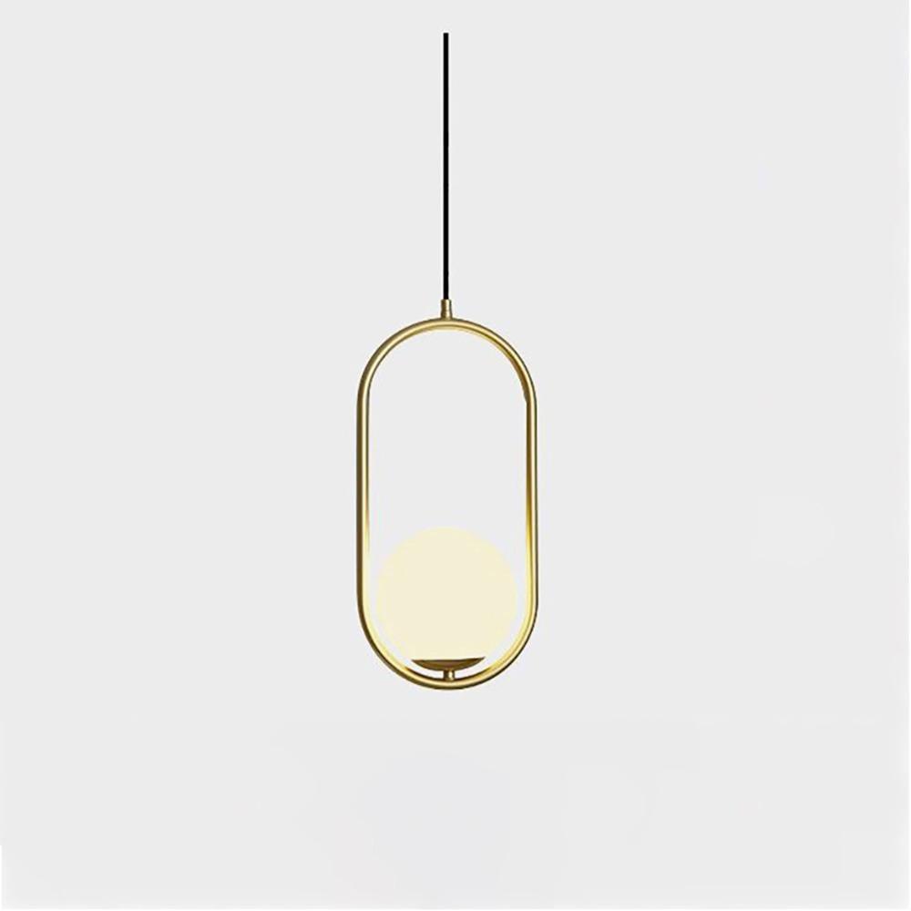 Moderner Messing-Ring-Globus-Glas-Pendelleuchte 1-Flammig