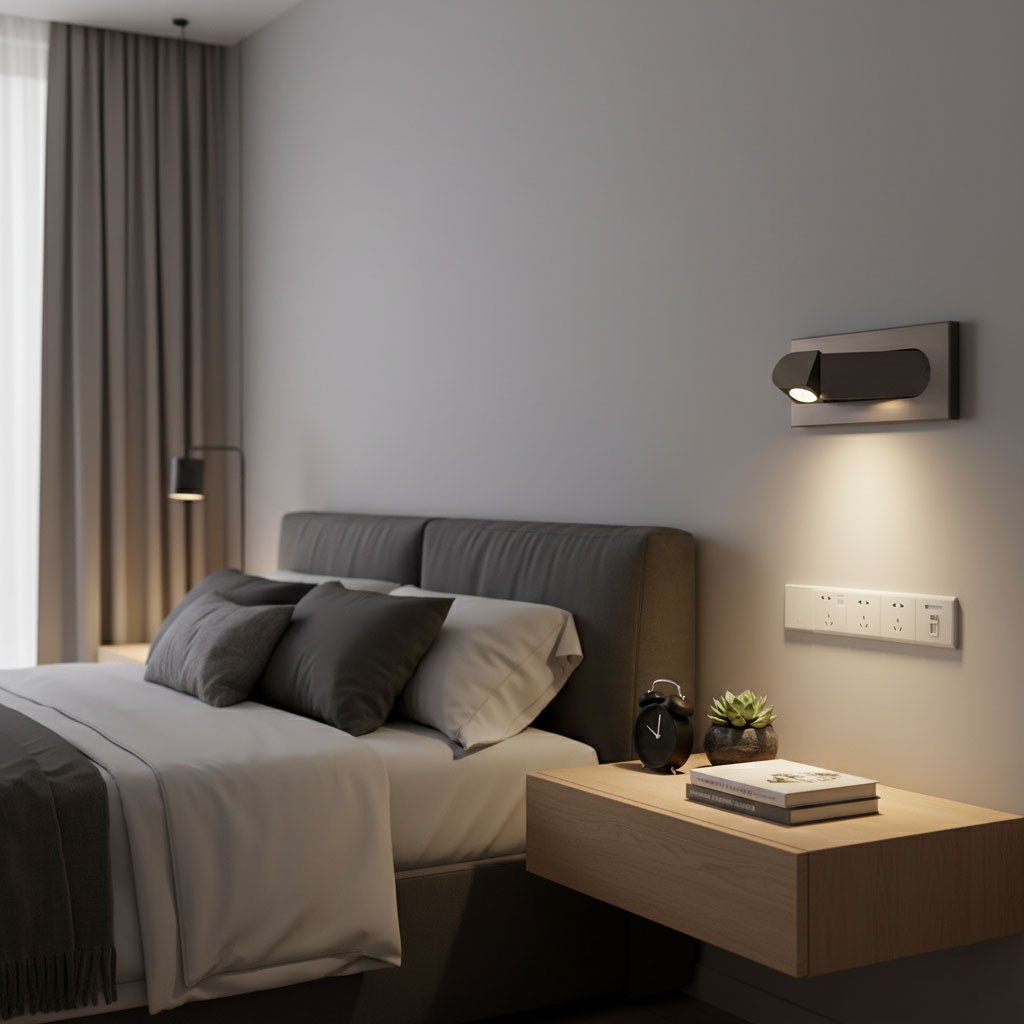 Aplique de pared LED rectangular empotrado ajustable moderno 1 luz