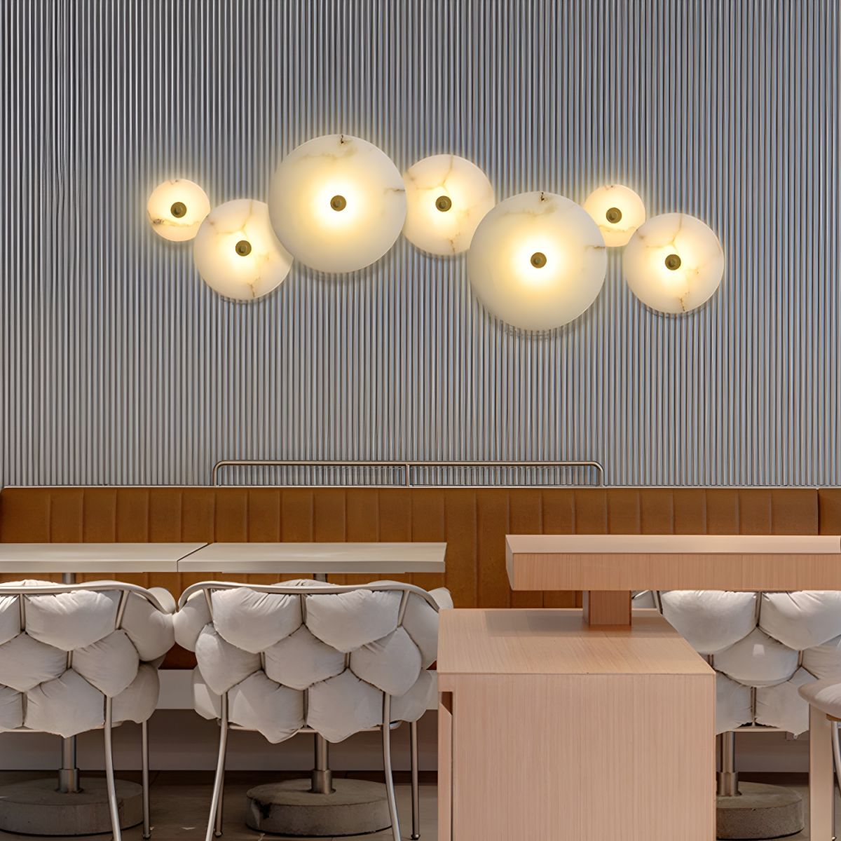 Moderne marmeren ronde LED 1-licht wandlamp