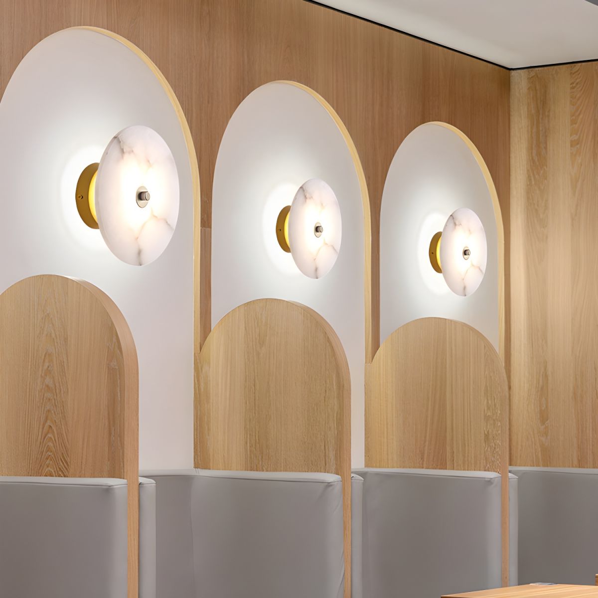 Moderne marmeren ronde LED 1-licht wandlamp