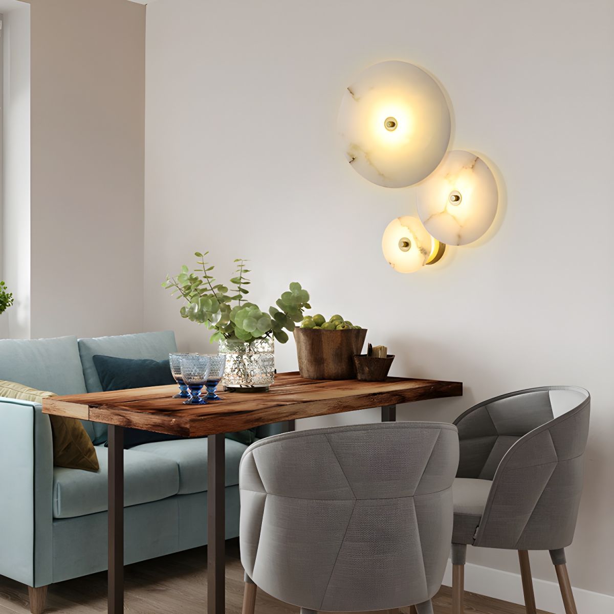 Moderne marmeren ronde LED 1-licht wandlamp
