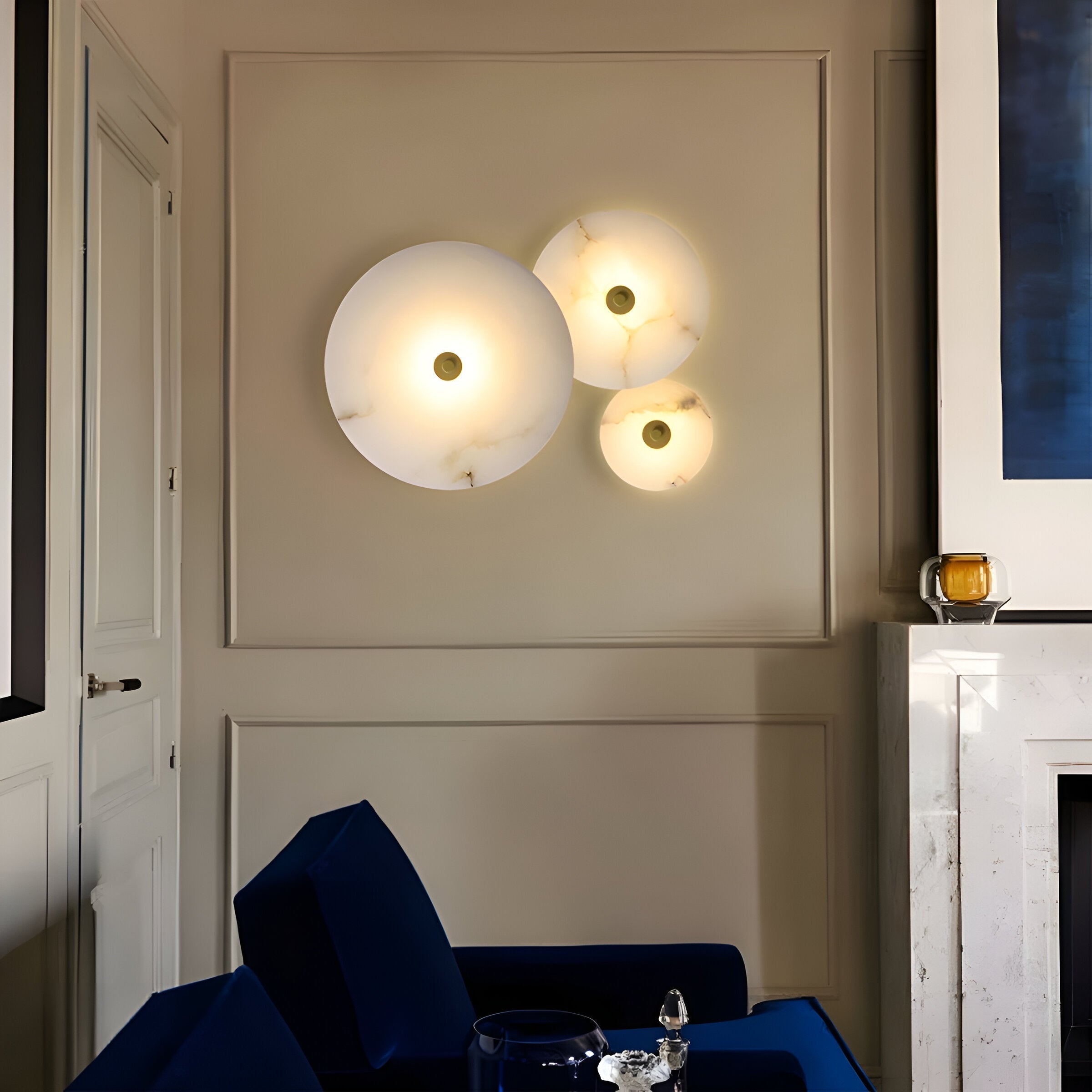 Moderne marmeren ronde LED 1-licht wandlamp