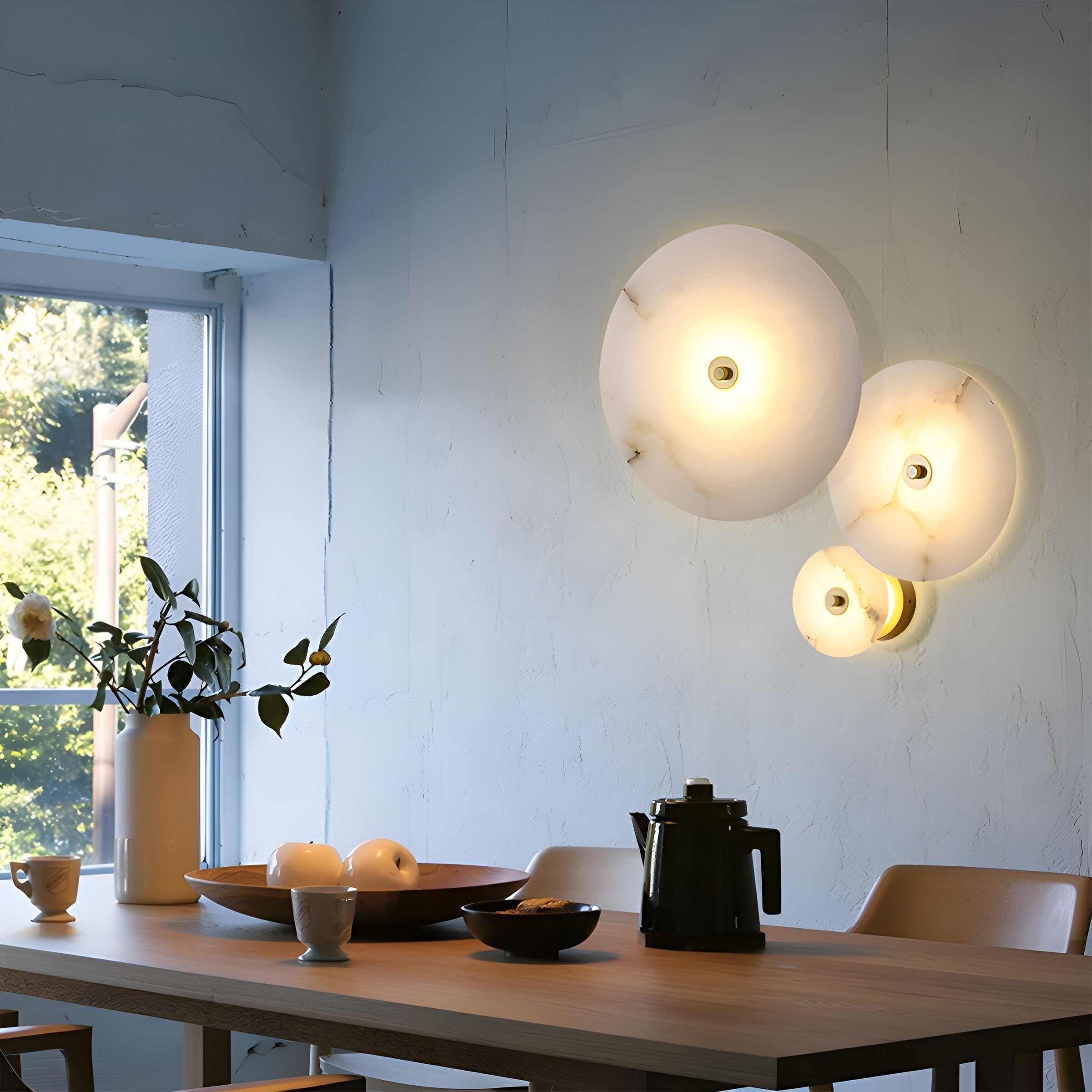 Moderne marmeren ronde LED 1-licht wandlamp