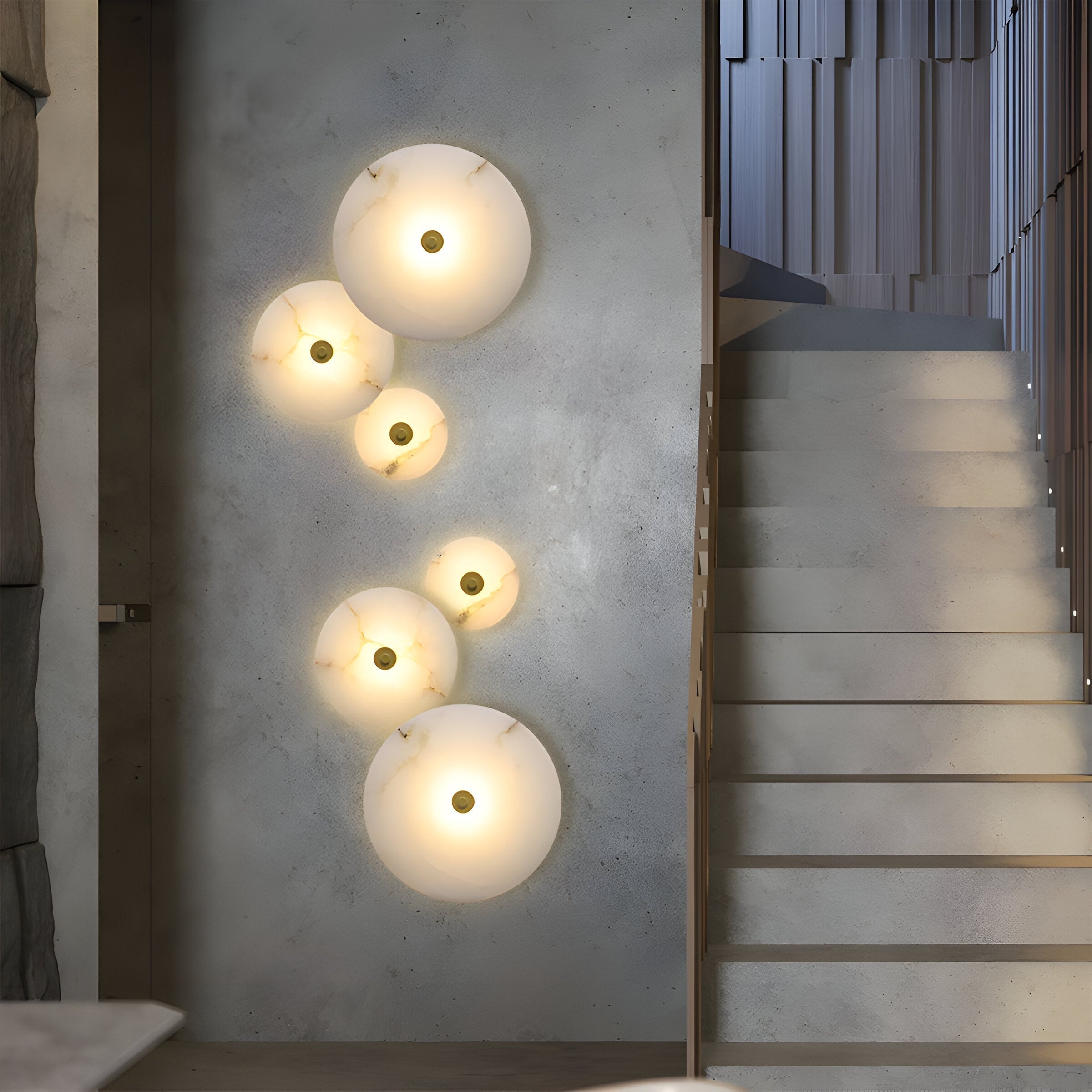 Moderne marmeren ronde LED 1-licht wandlamp