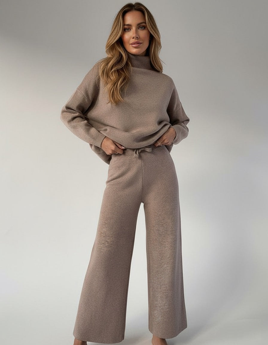 Conjunto casual de algodón con combinación de tejidos