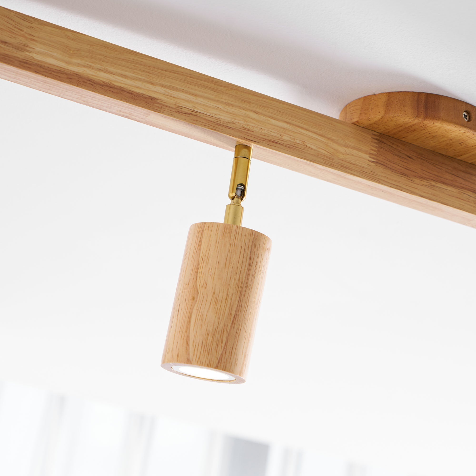 Foco ajustable japonés de madera con LED 1 luz