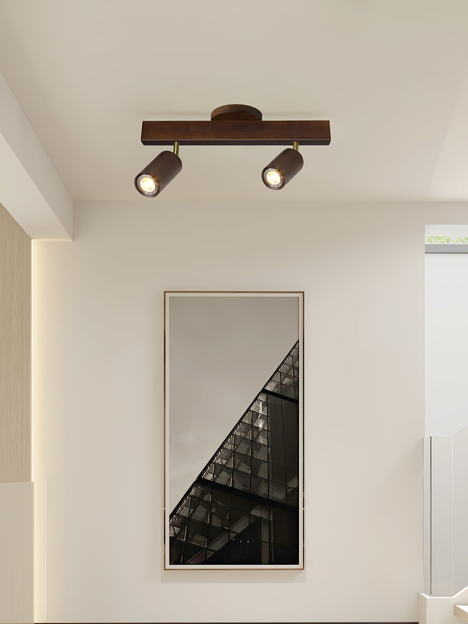 Foco ajustable japonés de madera con LED 1 luz