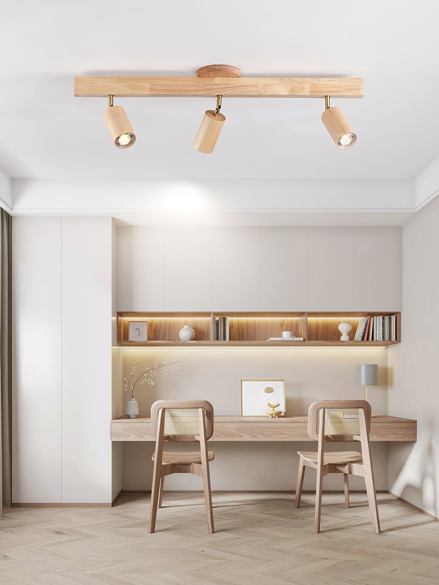 Foco ajustable japonés de madera con LED 1 luz