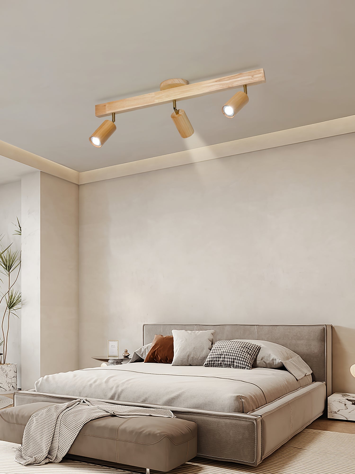 Foco ajustable japonés de madera con LED 1 luz