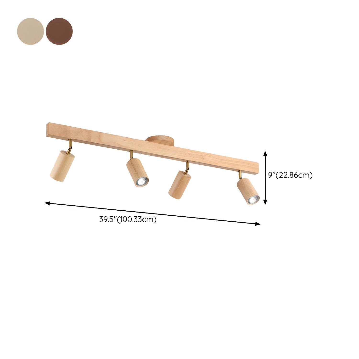 Foco ajustable japonés de madera con LED 1 luz