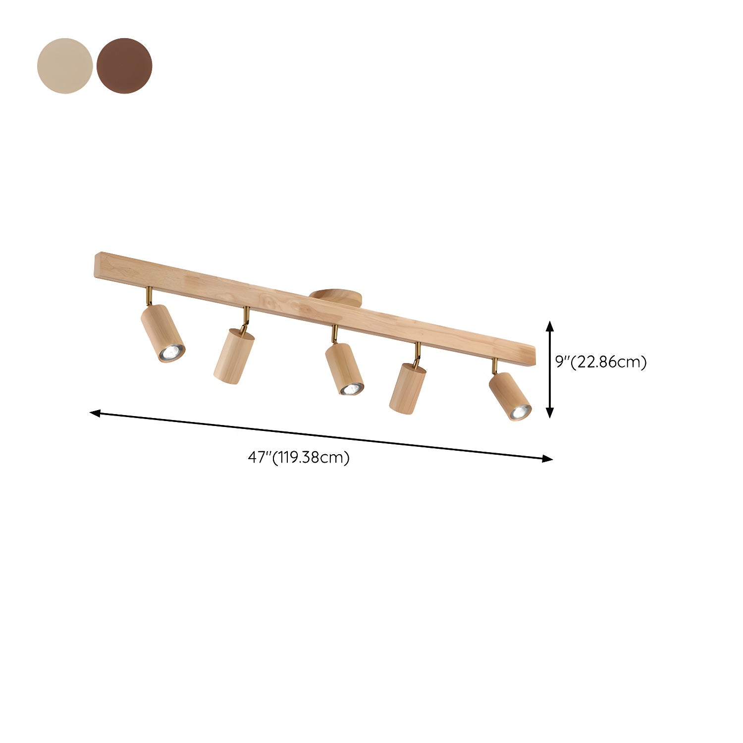 Foco ajustable japonés de madera con LED 1 luz