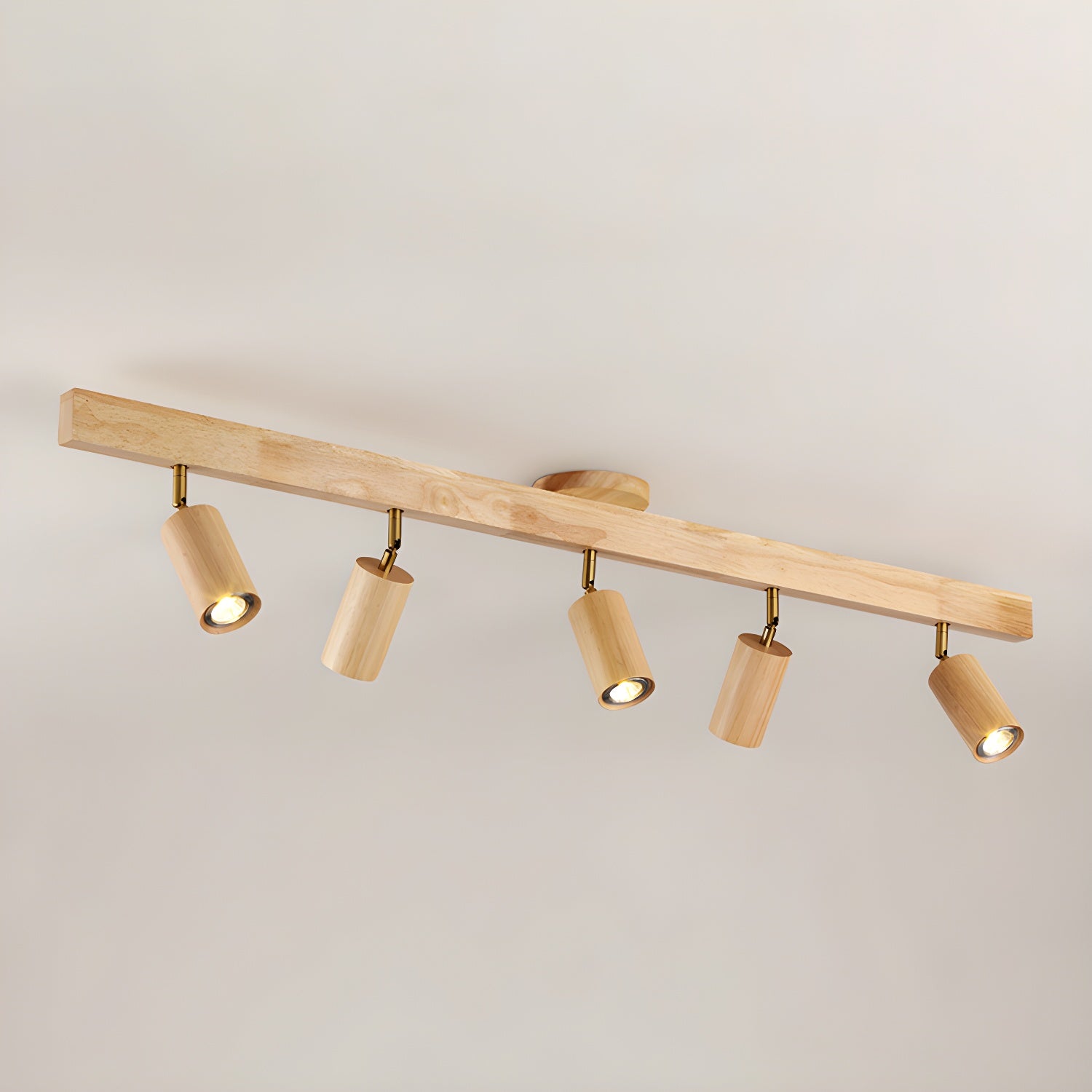 Foco ajustable japonés de madera con LED 1 luz