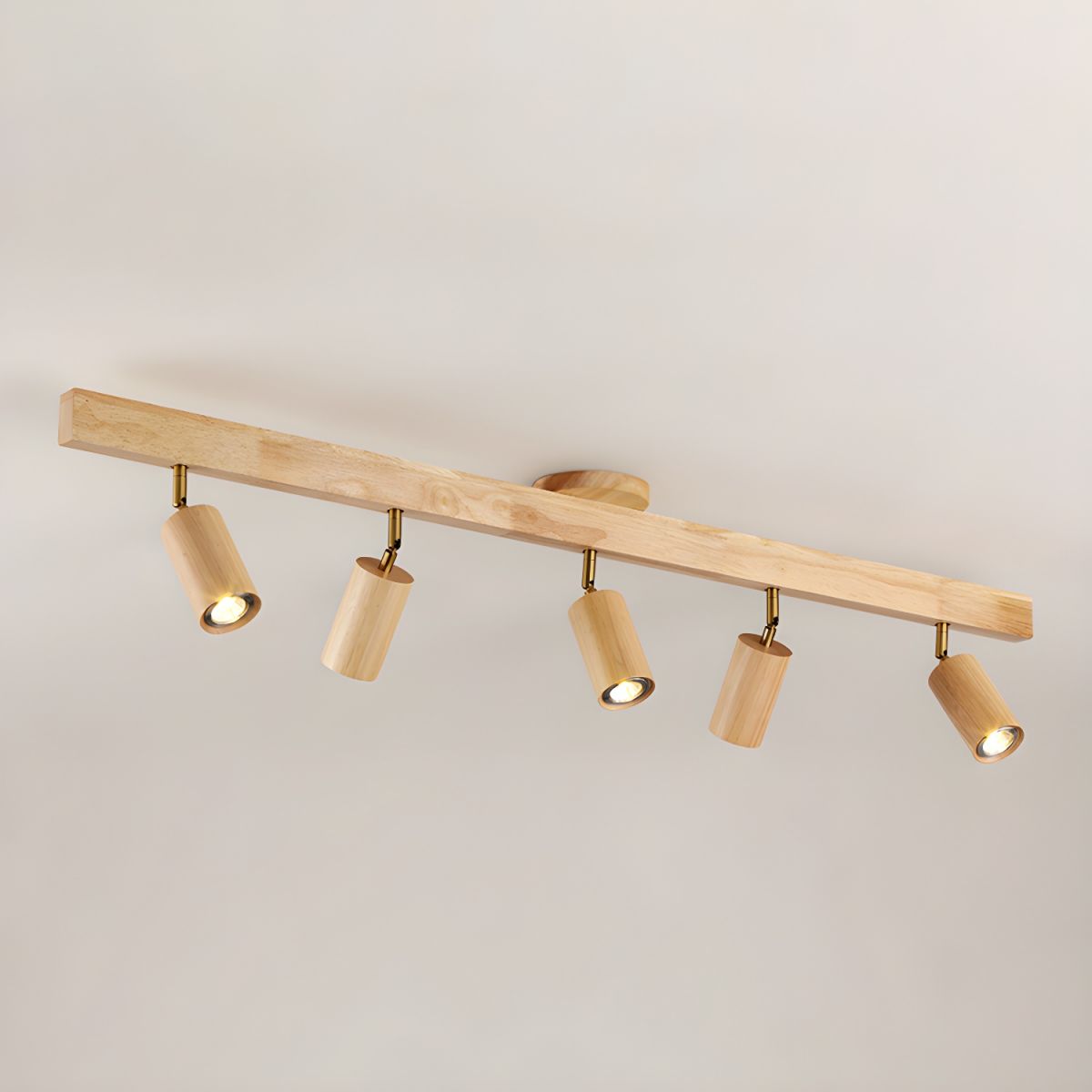 Foco ajustable japonés de madera con LED 1 luz