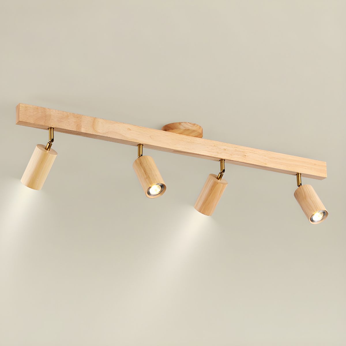 Foco ajustable japonés de madera con LED 1 luz