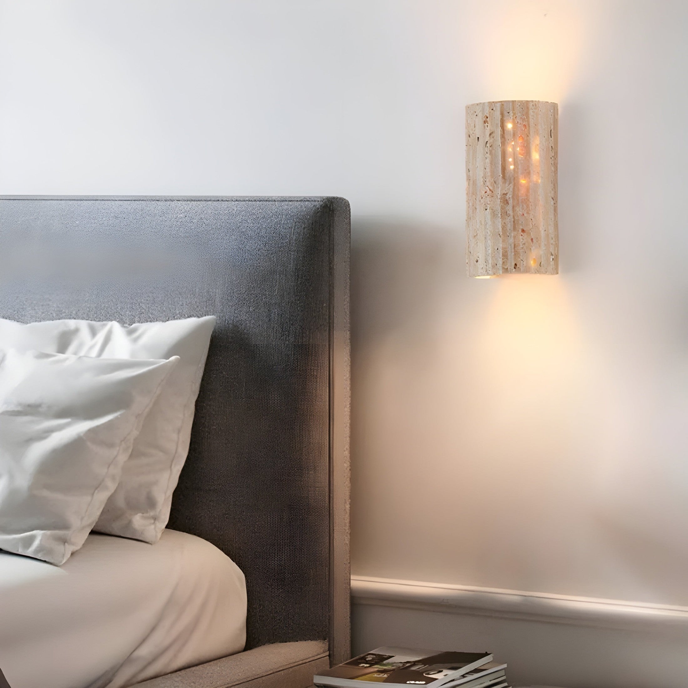 Lampada da Parete in Pietra Naturale con Illuminazione LED Interna