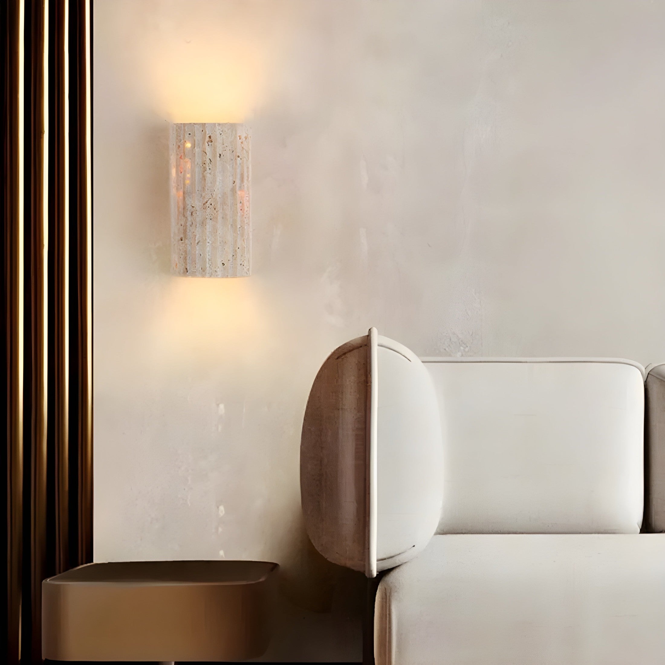 Lampada da Parete in Pietra Naturale con Illuminazione LED Interna