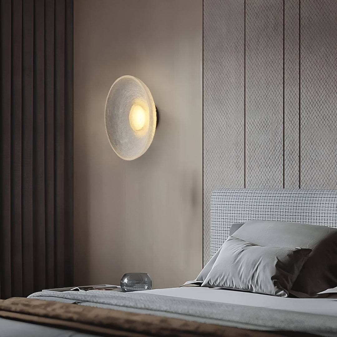 Aplique de pared moderno minimalista redondo de resina LED de 1 luz