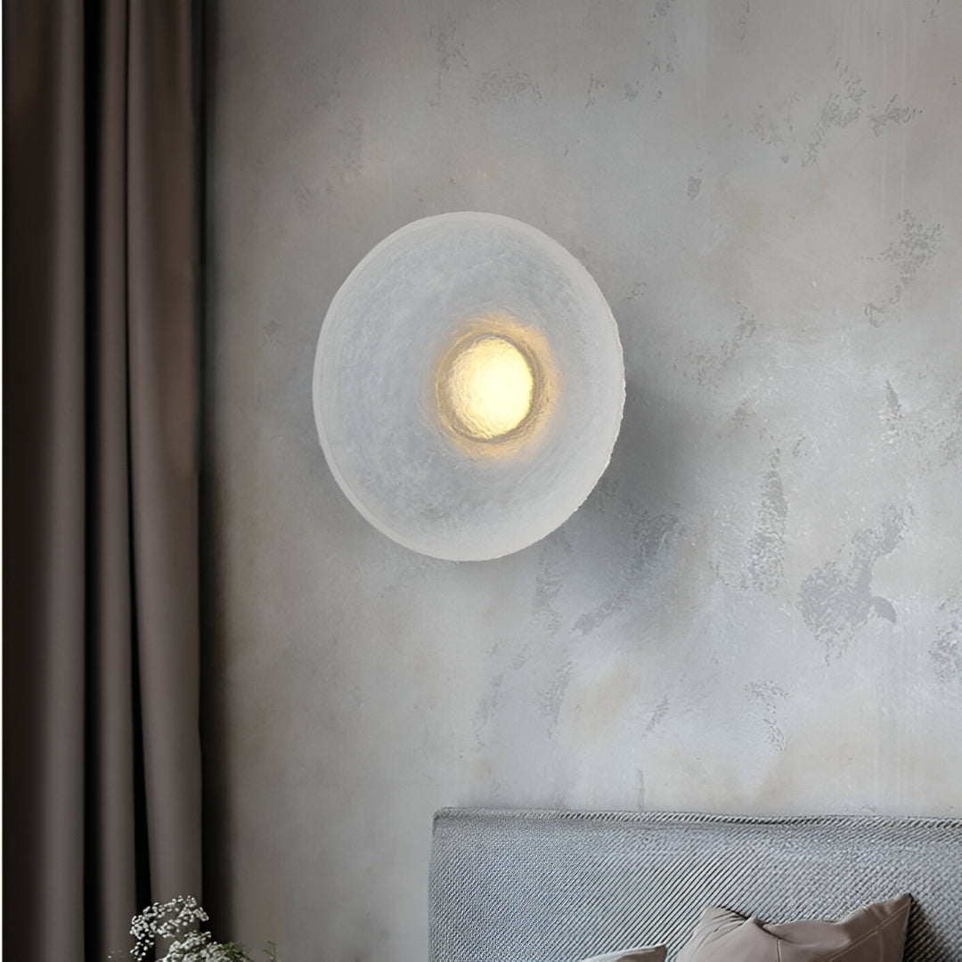 Aplique de pared moderno minimalista redondo de resina LED de 1 luz