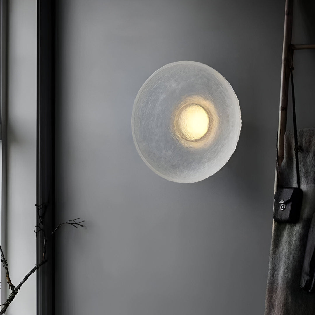 Aplique de pared moderno minimalista redondo de resina LED de 1 luz