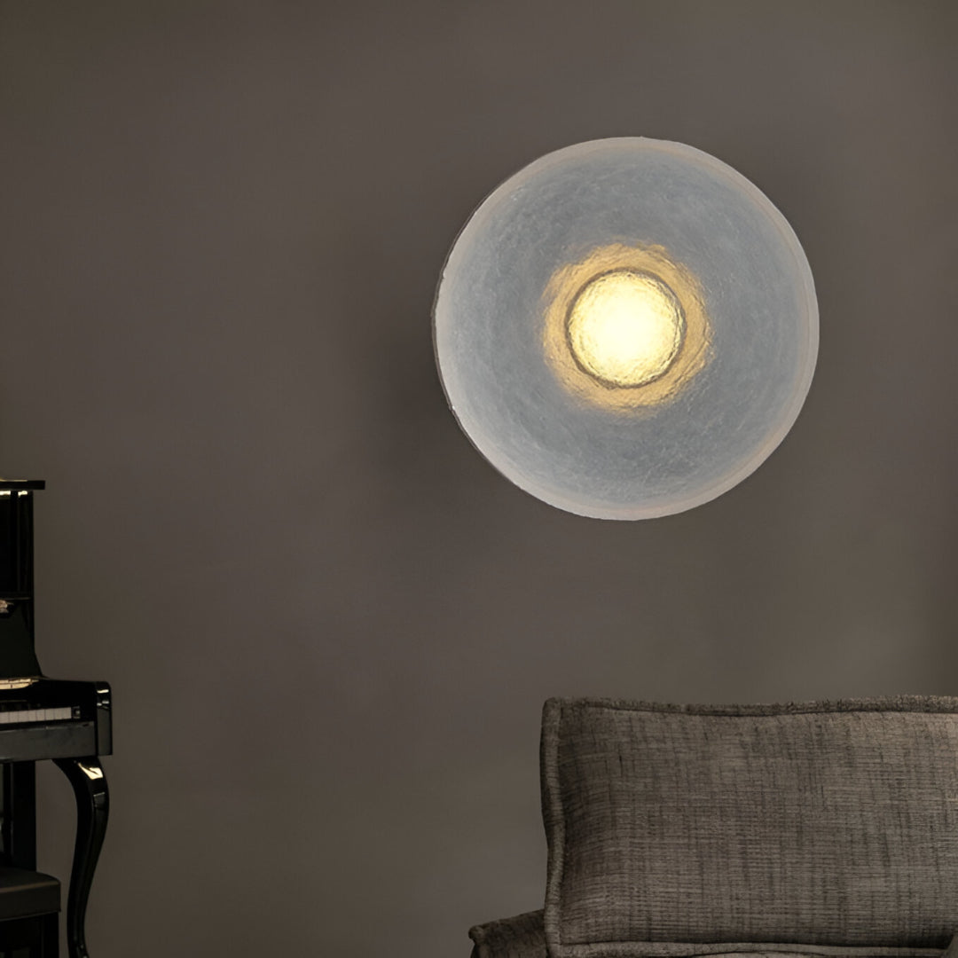 Aplique de pared moderno minimalista redondo de resina LED de 1 luz