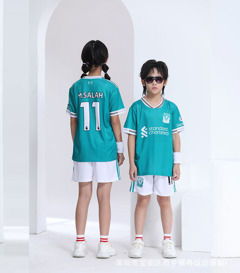 Conjunto de camiseta y pantalones cortos de fútbol para niños Liverpool – Salah