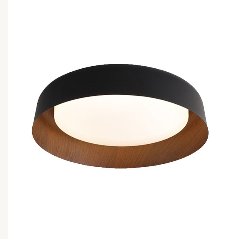 Wabi-Sabi Holzmaserung runde LED-Deckenleuchte 1-flammig