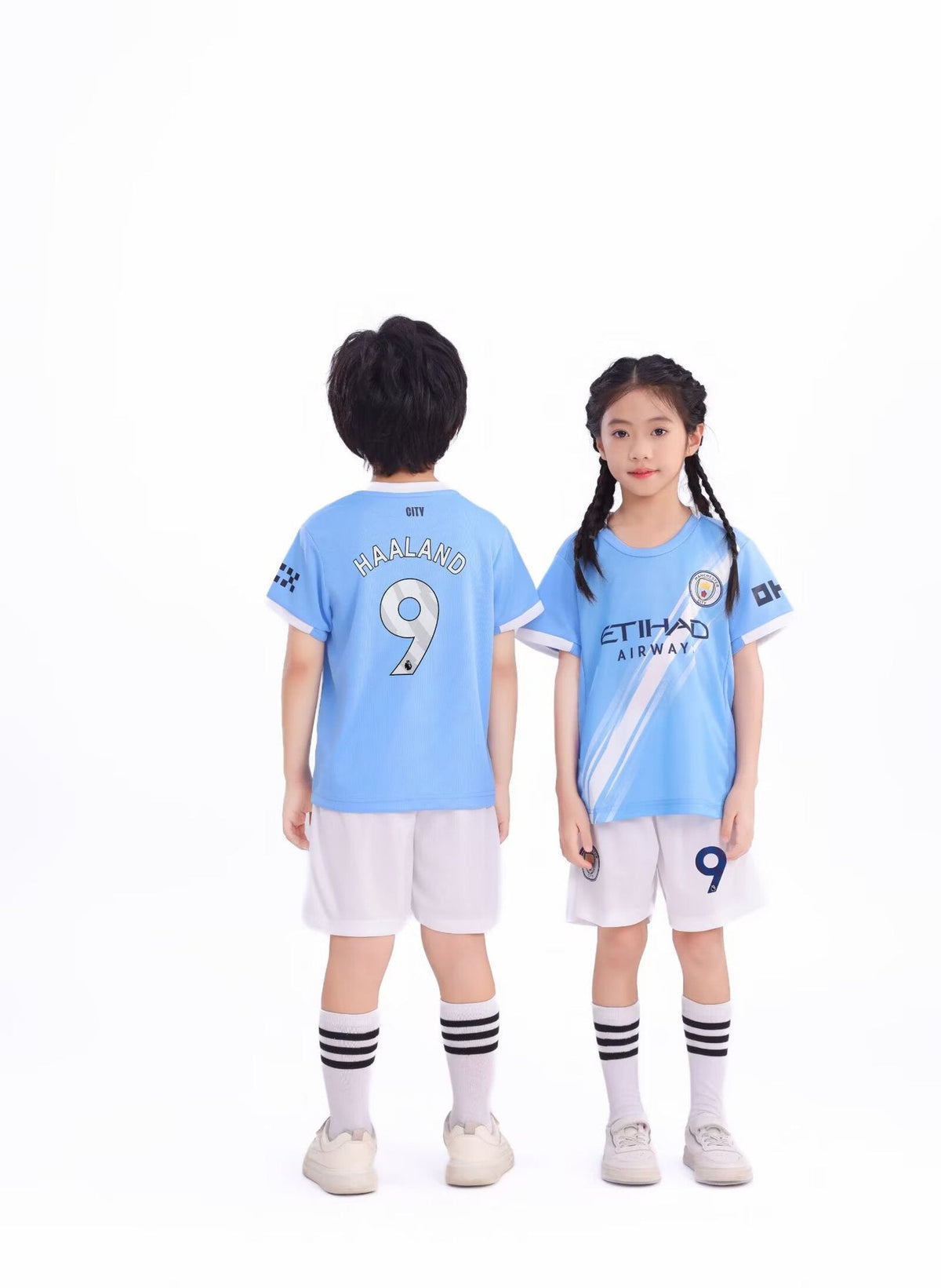 Conjunto de Camiseta y Pantalones Cortos de Fútbol para Niños – Haaland