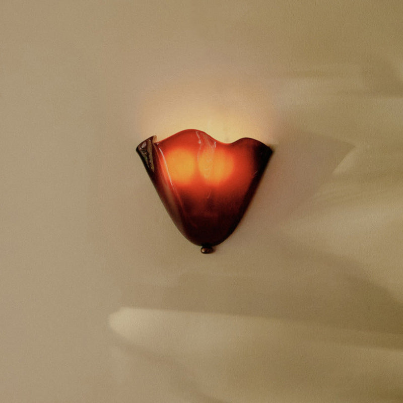 Retro Buntglas Rockmuschel LED-Wandleuchte 1-flammig