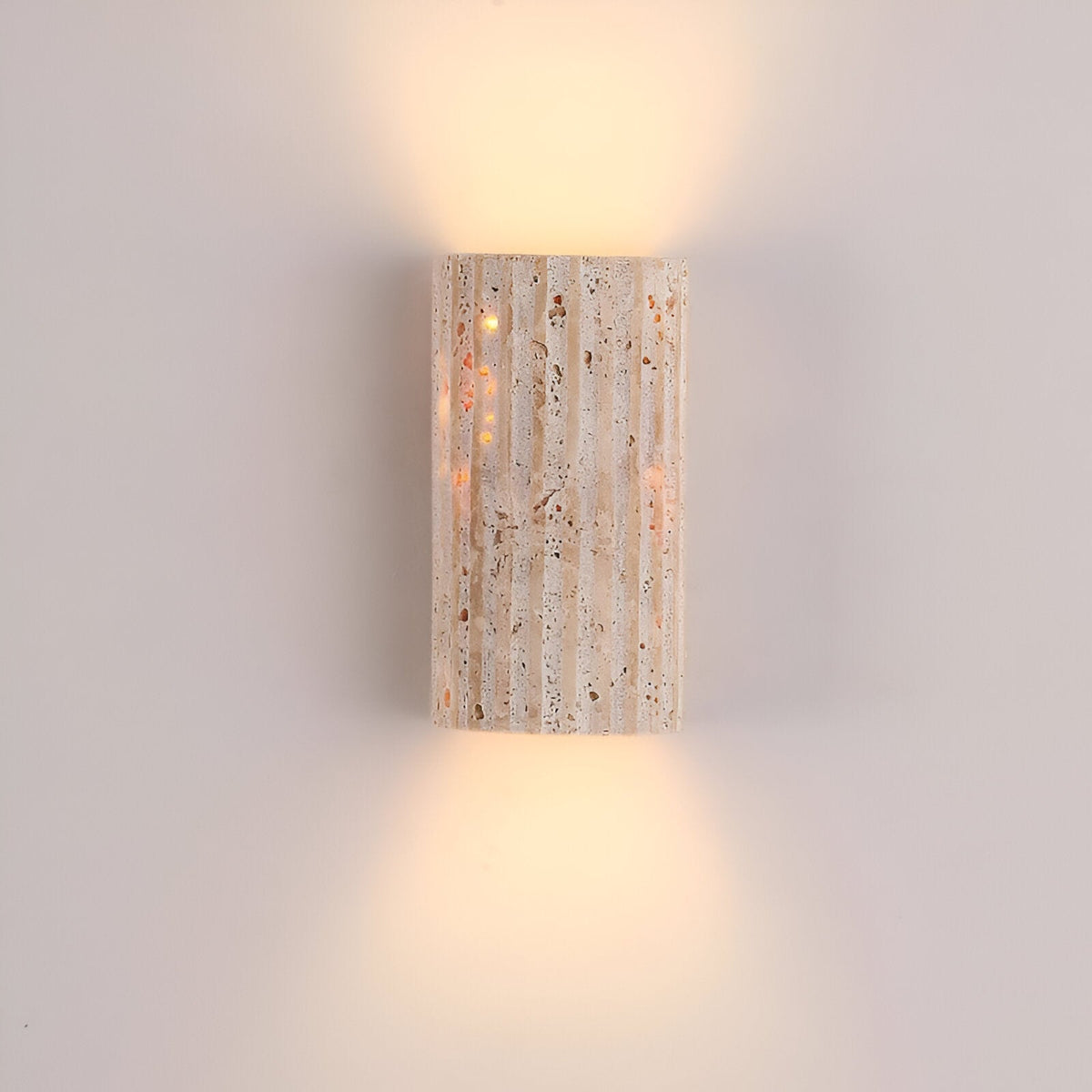 Luz de pared exterior cilíndrica moderna de piedra travertino LED de 1 luz
