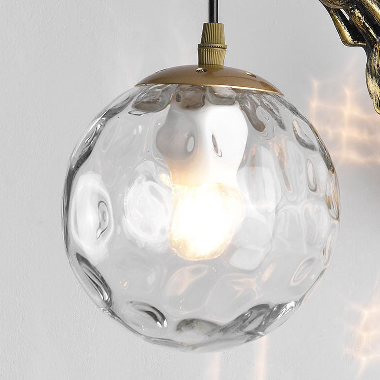Vintage Glass Globe 1-Light Mermaid Wall Sconce