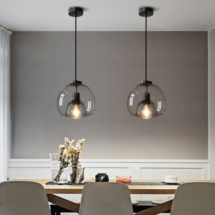 Minimalistische gerookte glazen koepel hanglamp 1-licht
