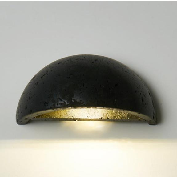 Wabi-Sabi Travertin halbkreisförmiger Wandleuchter LED 1-Flammig